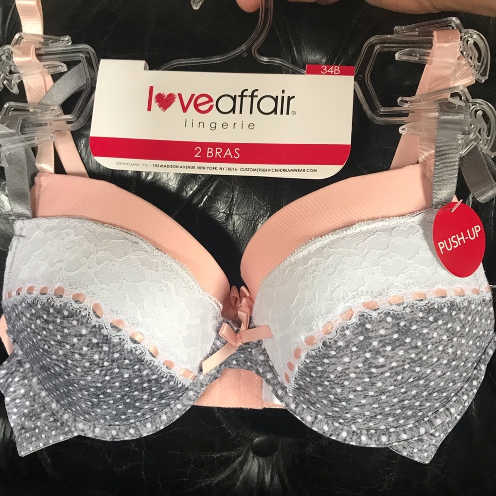 NWT LOVE AFFAIR LINGERIE SET OF 2BRAS 34B